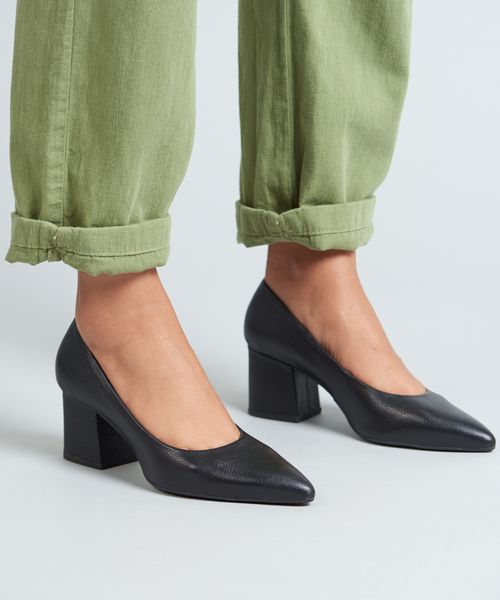 Scarpin Couro Helena - Preto