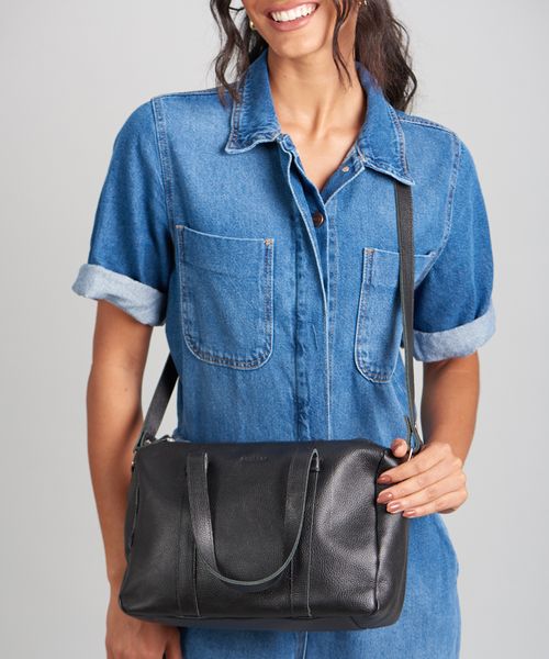 Bolsa m Couro Debora - Preto