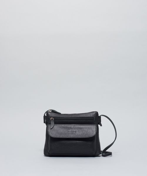 Bolsa p Couro Ziper - Preto