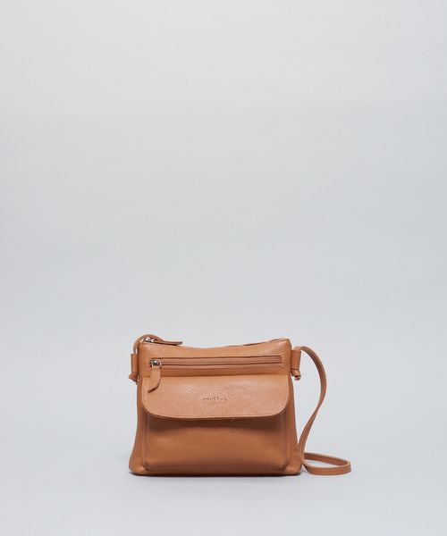 Bolsa p Couro Ziper - Caramelo