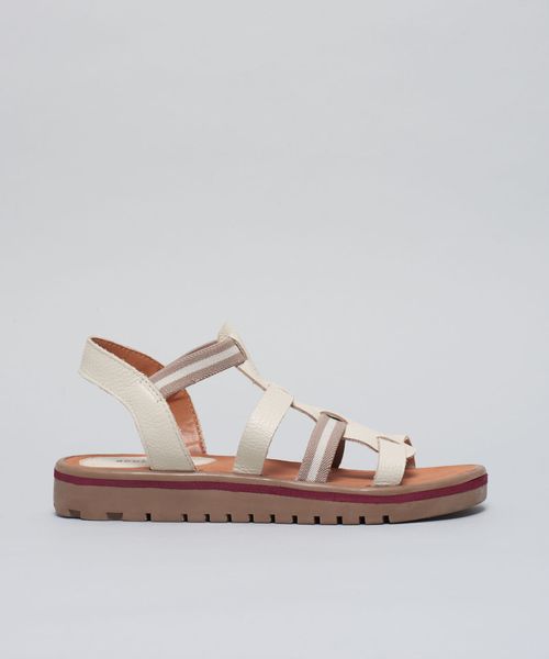 Rasteira Tratorada Duo Elastico - Offwhite