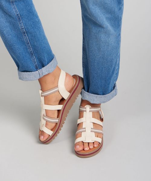 Rasteira Tratorada Duo Elastico - Offwhite