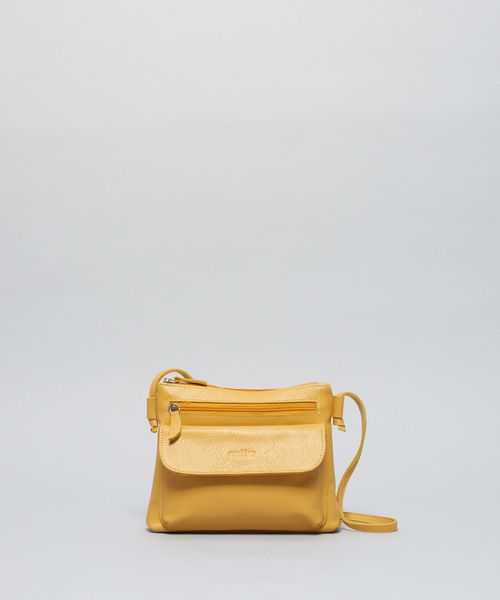 Bolsa p Couro Ziper - Mostarda