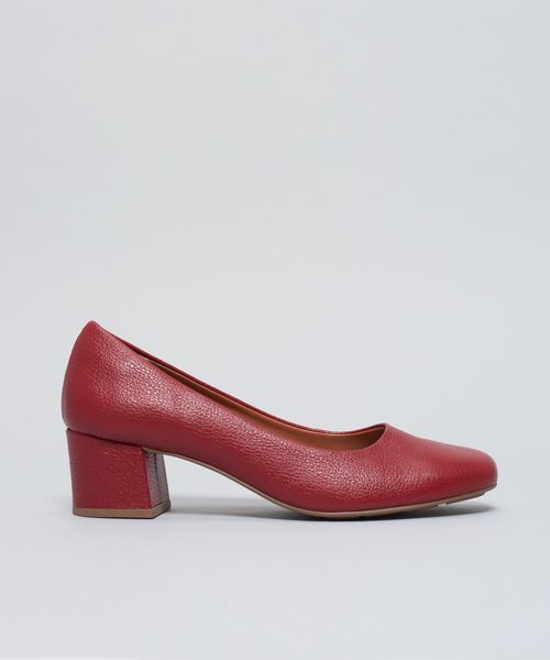 Scarpin Saltinho Couro - Merlot