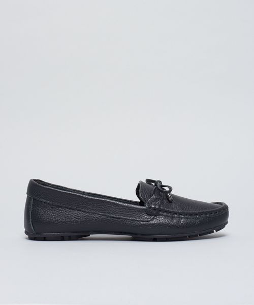 Mocassim Couro Detalhe - Preto