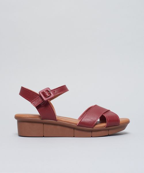 Anabela Couro Comfort - Merlot