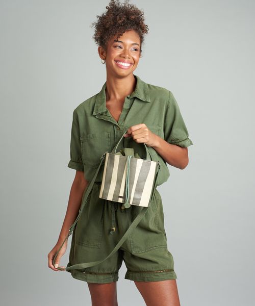 Bolsa p Listra Bold - Listra Verde Militar