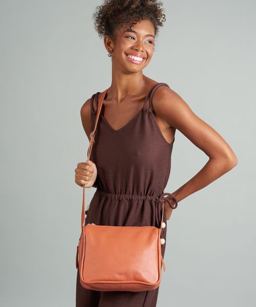 Bolsa m Couro Lena - Ocre