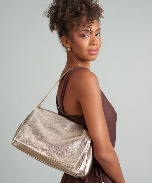 Bolsa m Couro Marina - Prata Velho