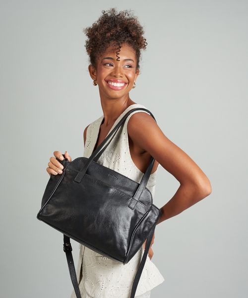 Bolsa g Couro Annie - Preto