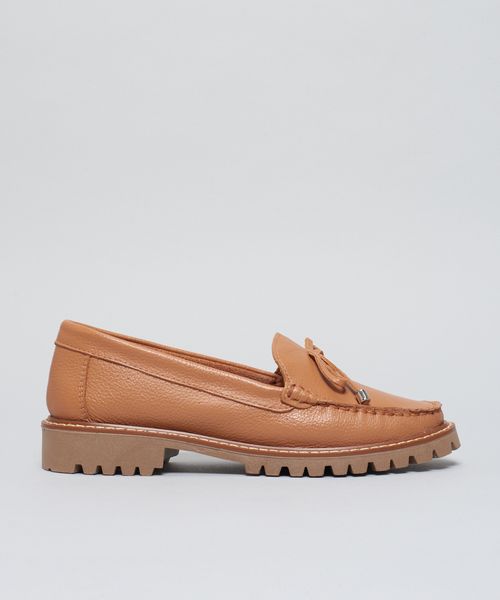 Mocassim Couro Marina - Caramelo