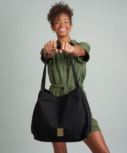 Bolsa Lona Jardim Neo - Preto/Transparente