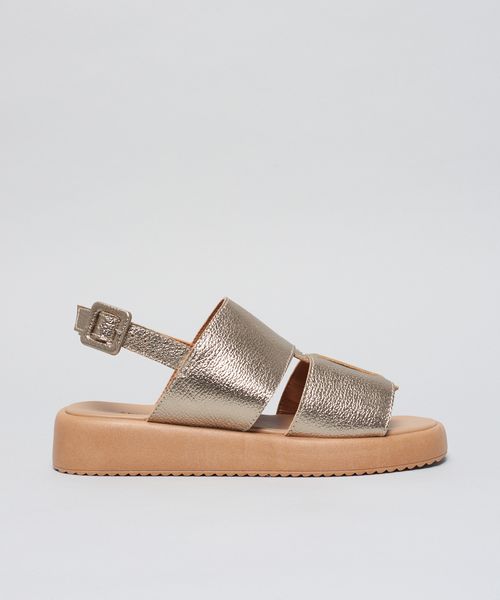 Flat Couro Giovana - Prata Velho