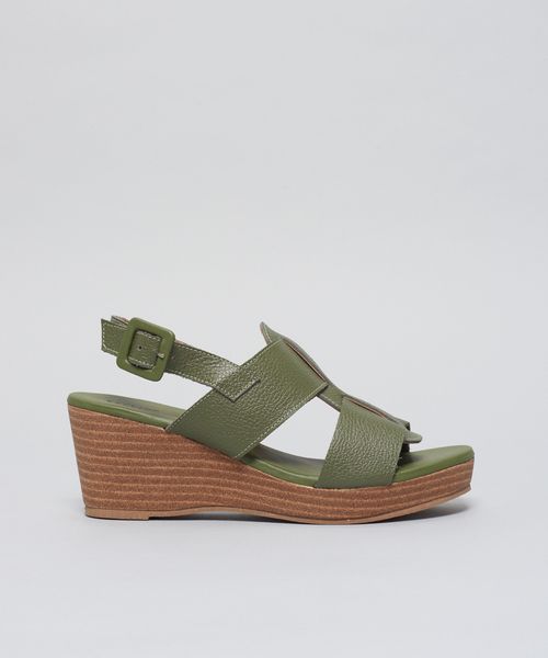 Anabela Couro Antonia - Verde Militar