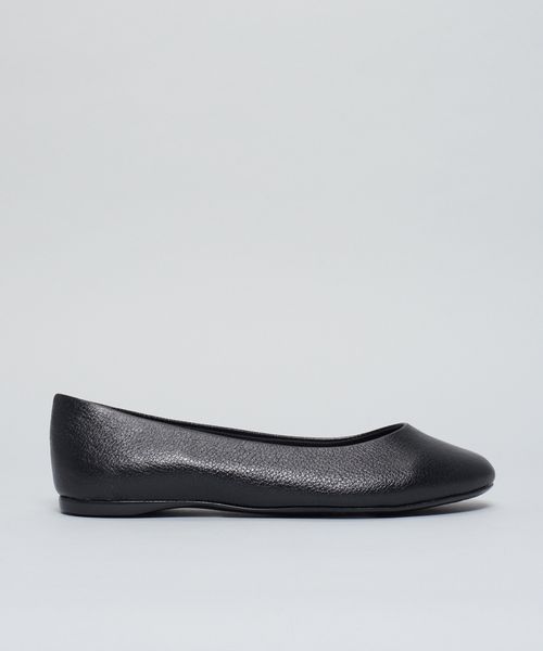 Sapatilha Couro Luana - Preto