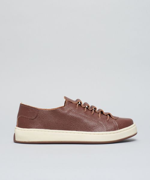 Tenis Couro Casual Elastico - Chocolate