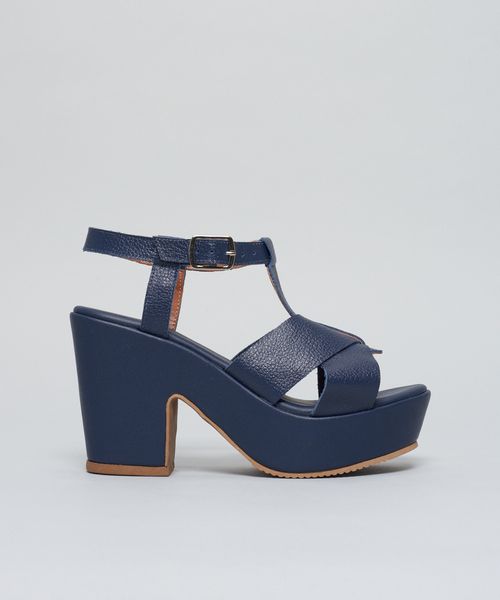 Meia Pata Couro Maya - Navy
