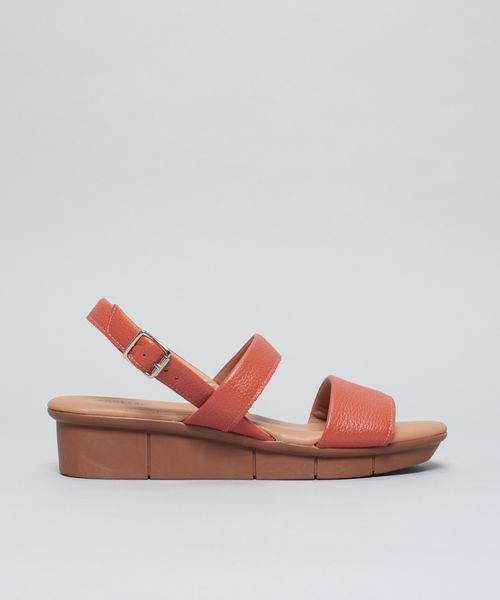 Anabela Couro Acolchoada - Ocre