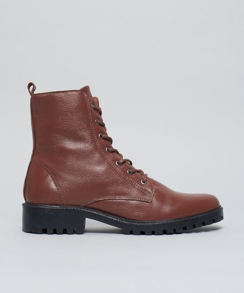 Coturno Couro Debora - Chocolate