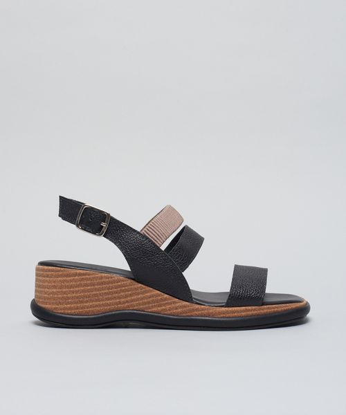 Plataforma Couro Elastico - Preto