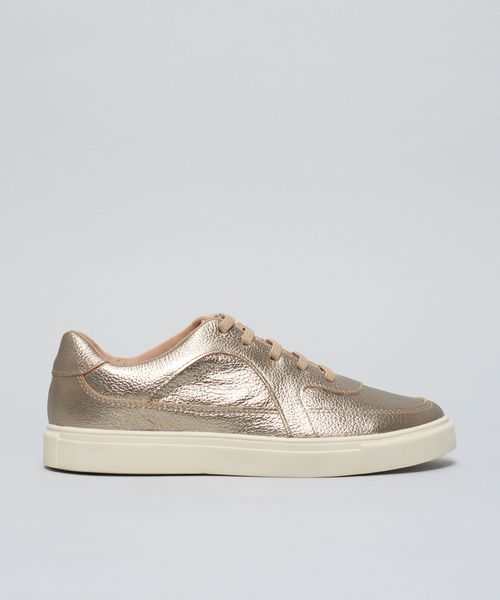 Tenis Couro Pepa Elastico - Prata Velho