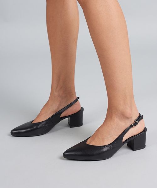 Scarpin Mule Bico Fino - Preto