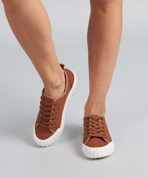 Tenis Lona Traseiro - Caramelo