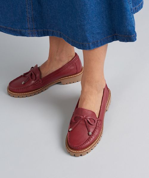 Mocassim Couro Marina - Merlot