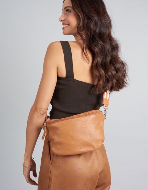 Bolsa p Couro Cadarco Listra - Caramelo