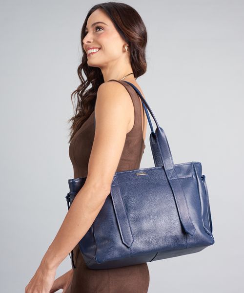 Bolsa g Couro Mariana - Navy