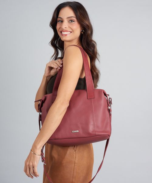 Bolsa g Couro Cotele - Merlot
