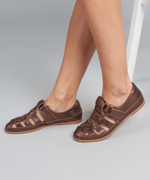 Sapatilha Couro Pescador - Bronze