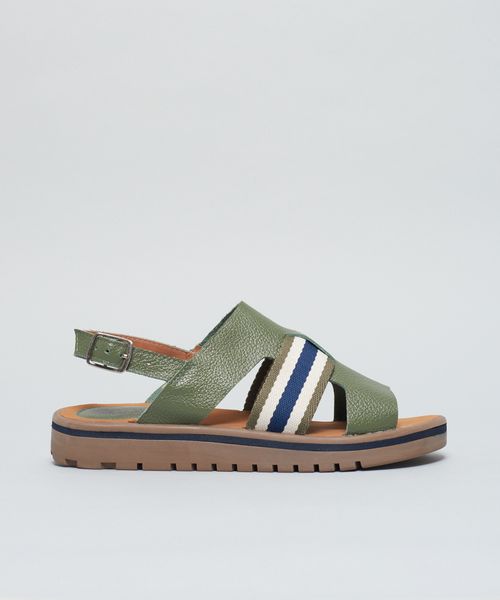 Rasteira Tratorada Cadarco Listra - Verde Militar