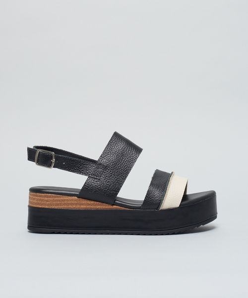 Plataforma Couro Belle - Preto