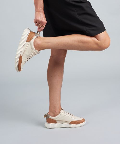 Tenis Lara Couro Cotele - Offwhite