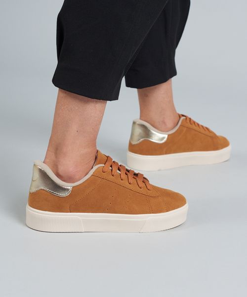Tenis Camurca Soft Juliana - Caramelo