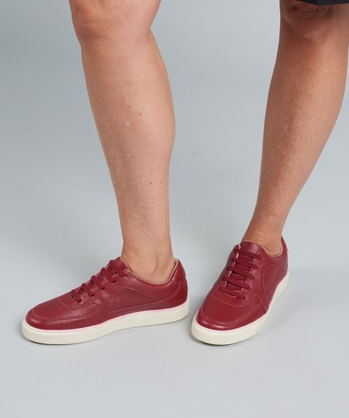 Tenis Couro Pepa Elastico - Merlot