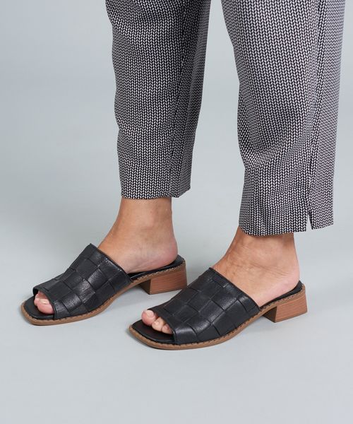 Salto Medio Mule Tresse Soft - Preto