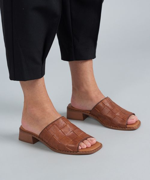 Salto Medio Mule Tresse Soft - Chocolate