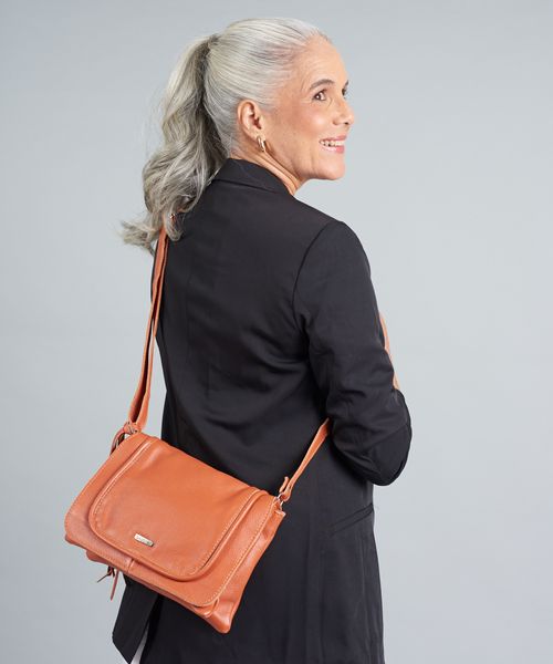 Bolsa m Couro 3 Compart Neo - Ocre