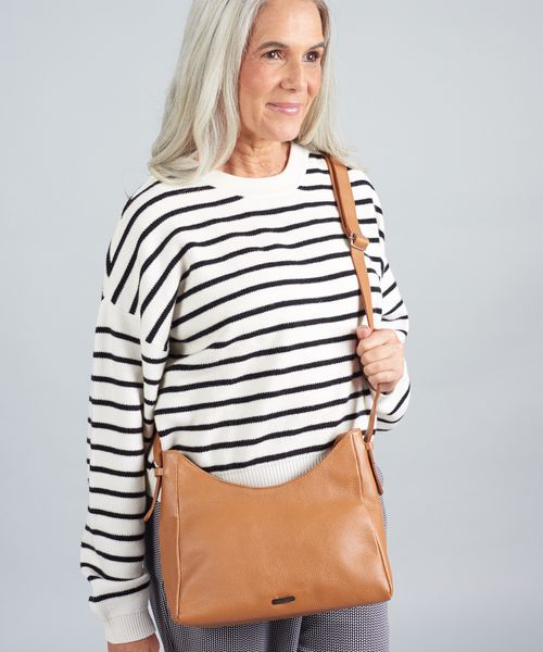 Bolsa m Couro 2 Alcas - Caramelo