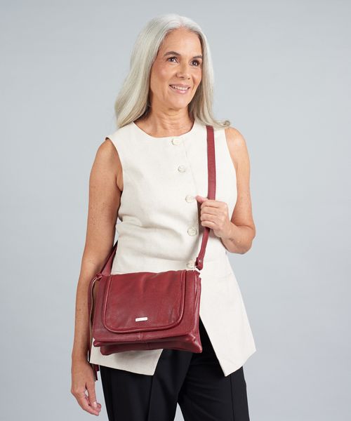 Bolsa m Couro 3 Compart Neo - Merlot