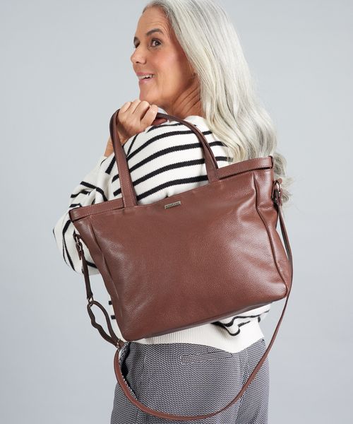 Bolsa g Couro Cecilia - Chocolate
