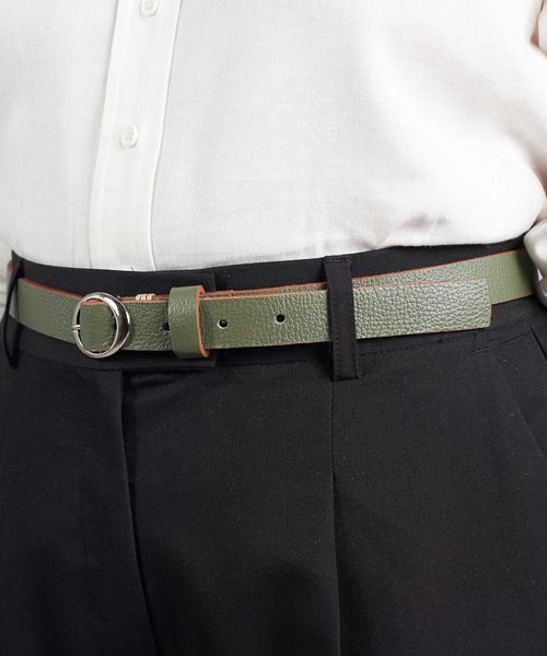Kit Cinto Couro Soul - Verde Militar/Offwhite
