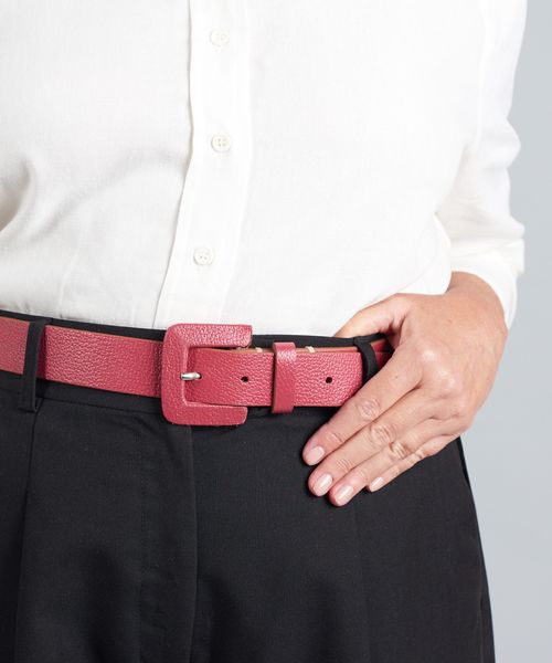 Cinto Couro Marina - Cereja