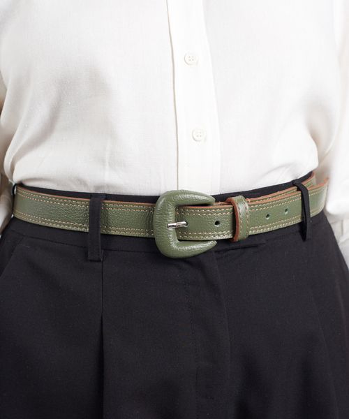 Cinto Pesponto Ivy - Verde Militar