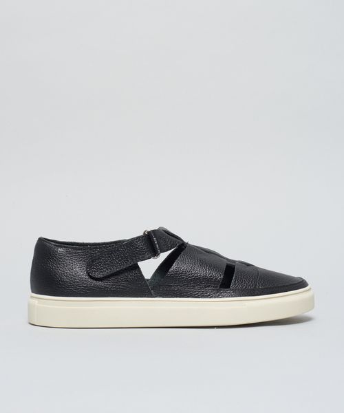 Tenis Couro Vazado Livia - Preto