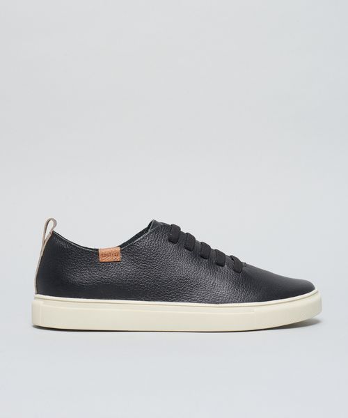Tenis Couro Elastico Poazinho - Preto