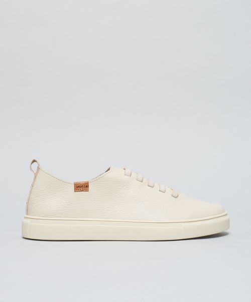Tenis Couro Elastico Poazinho - Offwhite