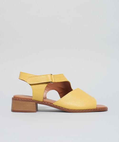 Sandalia Media Couro Lia - Camomila